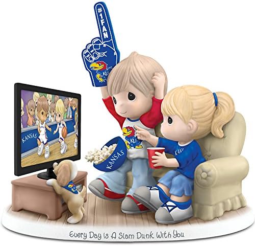 The Hamilton Collection Figurine: Precious Moments Every Day is A Slam Dunk with You Kansas Jayhawks Figurine