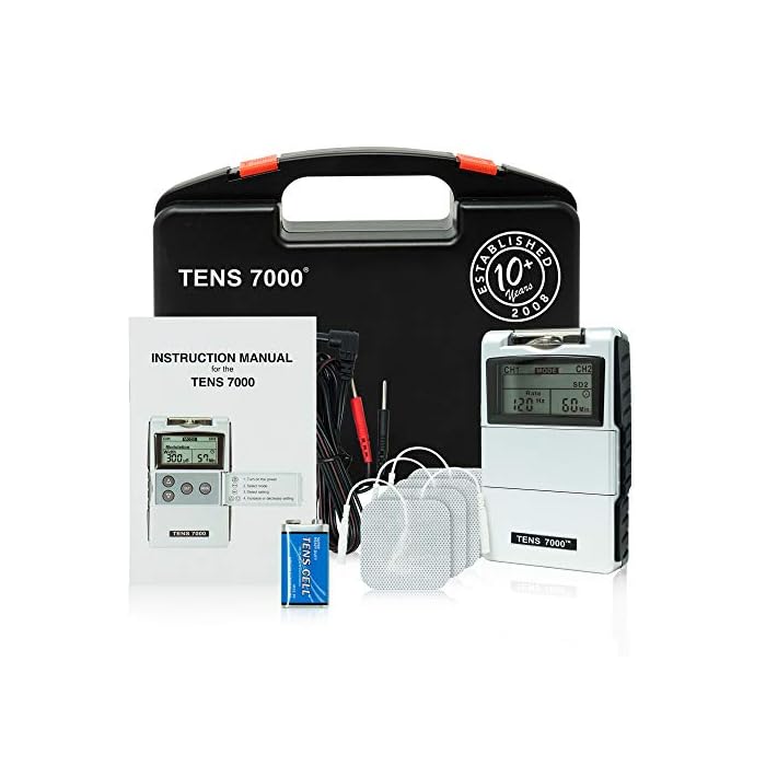 TENS 7000 Digital TENS Unit with Accessories - TENS Unit Muscle Stimulator for Back Pain Relief, General Pain Relief…