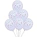 Flitbam Decorations Balloons Latex Celebrations Birthdays Anniversary - White Latex Balloons with Stars Blue White Red - Decoration for Parties, Events - Independence Day