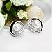 Scheppend Loop Gold Plated Black Paint White Crystal Rhinestone Pearl Earring Studs