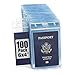 EcoEarth 4x6 Inch Passport & Card Holders with Soft Edge (Clear, 100 PK) - Extra Large (XXL) Vertical ID Holder - Resealable and Waterproof Identification Name Card Holder