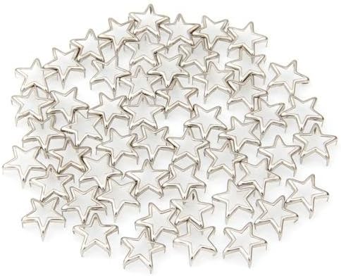 Ecloud ShopUS 50 Silver Metal Star Rivets Spikes Studs Spots for Shoes Craft 15mm