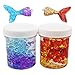 BESTZY Fluffy Fishbowl Slime - 2 Cans Idea Crystal Clear Slime Fishtail Fishbowl Beads, Super Soft Non-Sticky, Boys Girls (120ml Each One)
