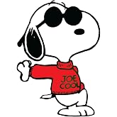 Snoopy Joe Cool Adhesive Vinyl Decal, Classic Red Sweater &amp; Sunglasses Sticker for Laptop, Skateboard or Notebook (3.5" x 2.6")