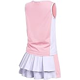 Zaclotre Girls Tennis Golf Dress Outfit Sleeveless Tank Top and Skorts Sets Sport Skirt with Shorts