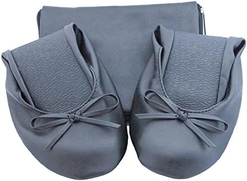 Tipsyfeet Lite - Womens Black Pumps Foldable Flats with Expandable Tote Bag for Carrying High Heels Sizes UK 3 to UK 8 Big Shoes Size Folding Fancy Shoes Portable Travel Shoe Fold up Ballet Shoes