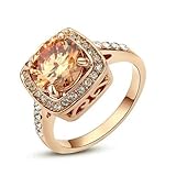 [Statement Rings] Yoursfs 18K Gold Plated Fashion Jewelry Rings,Bling Yellow Crystal Rings,CZ Cocktail Rings,Women Costume Rings
