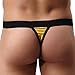 YiZYiF Men's Bulge Pouch C Through Mesh G-Sting Micro Bikini Open Back Underwear Yellow Large