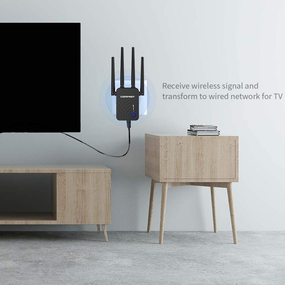WiFi Range Extender Signal Booster for Home, 1200Mbps Repeater 2500FT 2.4 & 5GHz Dual Band WPS Booster WPS Easy Setup, Work with Any WiFi Routers Enjoy Gaming Movies: Computers & Accessories