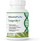 GenuinePurity - Longevity+ 5-in-1 Cellular Wellness Formula with NMN, Cycloastragenol, CoQ10, Resveratrol & Selenium - Non-GMO 30 Vegan Capsules to Support Healthy Aging, Cellular Energy & Vitality