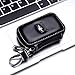 QZS Chevrolet Black Leather Car Key Case Coin Holder Zipper Remote Wallet Key Chain Bag