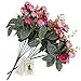Luyue 7 Branch 21 Heads Artificial Rose Flowers Bouquet Fake Silk Mini Roses Wedding Floral Decor Bouquet, Pack of 2(Rose Coffee)