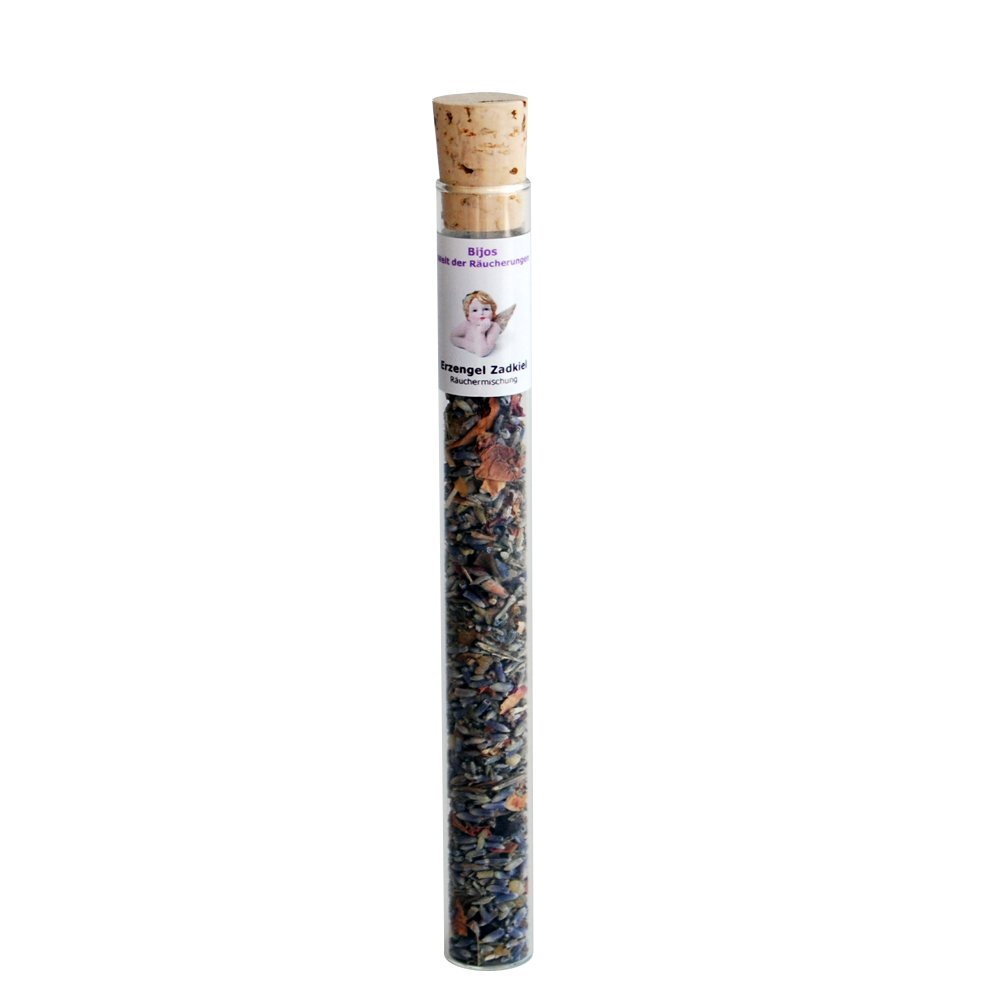Bijos incense mixture in a 35 ml glass tube Archangel Zadkiel - Zadkiel´s heavenly gifts support changes and new ways