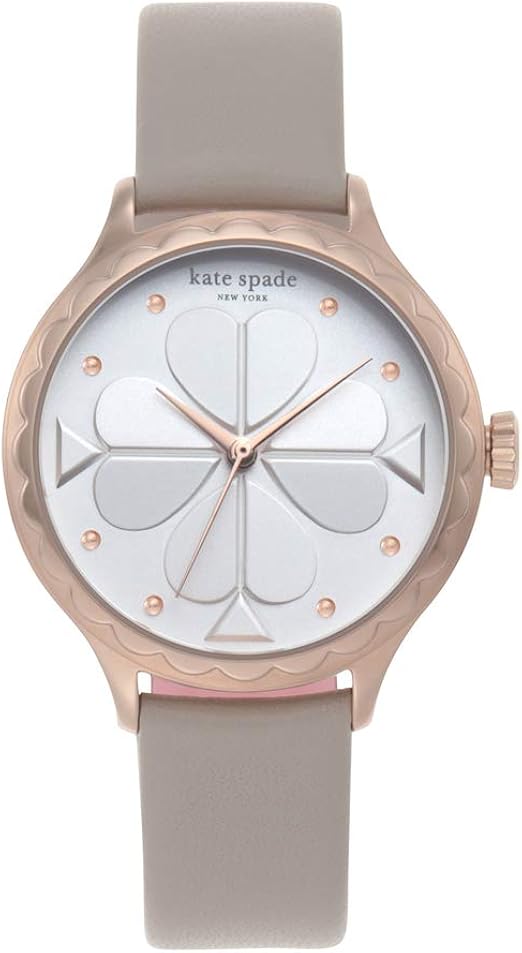 Amazon Com Kate Spade New York Women S Stainless Steel Quartz Watch With Leather Strap Grey 14 Model Ksw1538 Watches