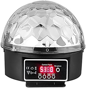 1byone 6.4-Inch Crystal Sound Activated LED Stage Light, with Dmx512 Control, for Halloween, Christmas, Home, Birthday, Karaoke, Dance Party, etc