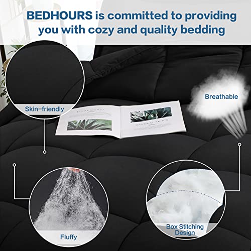 BEDHOURS Oversized King Comforter Set All Season Down Alternative Comforter Lightweight Cooling