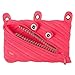 ZIPIT Grillz 3-Ring Binder Pencil Pouch, Large Capacity Pen Case for Kids and Teens, Made of One Long Zipper! (Pink)