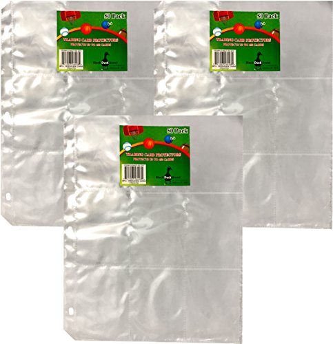 Good Old Values Trading Card Protector Sheets 9 Pocket X 150 Plastic Pages Holds 1350 Cards -3 Ring Binder