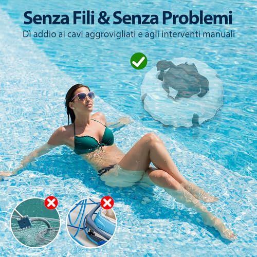 (2026 New) S1 Above Ground Pool Robot, Dual Drive Battery, 130 Min Autonomy for Above Ground Pools 120 m², Exceeds 18° Incline, Quick Drainage, Automatic Parking