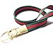 Stripe Neck Lanyard Key Chain (with 2 Key Rings), Luxury Golden Heavy Duty Metal Car Keychain with Classical Soft Stripe Webbing for Man and Women (Green/Red)