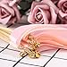 Whaline 30 Pack Ribbon Sticks Chromatic Silk Ribbon with Bells Fairy Stick Wish Wands for Wedding and Valentines Party (Pink)