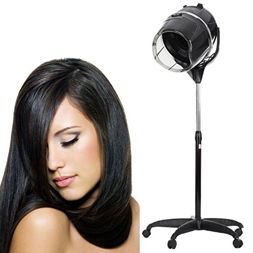 Professional Stand Up Hair Dryer Hood 1300W Height Adjustable with Timer for Beauty Salon Black US Stock