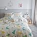 King Duvet Cover 100% Cotton Daisy Bedding Sets for Teen Bed Set 3 PCS Floral Women Girls Green Bedding Duvet Cover Pillowcases, NO Comforter