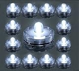 Trendmart Bright Led Underwater Submersible Waterproof Floral Decoration Tea Light Candle for Wedding/party/ Xmas Decoration (White 12pcs )