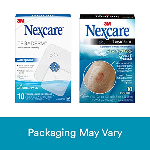 Nexcare Tegaderm Waterproof Transparent Dressing, Provides protection to minor burns, cuts