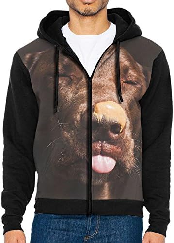AWBDFKK Men's Sweaters Pit-Bull Dog Zip Up Hoodie Sweatshirt