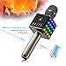 NASUM LED Wireless Karaoke Microphone, Handheld Cellphone Karaoke Player,H8 Karaoke Mic Built in Bluetooth Speaker,Karaoke MIC Machine for Home KTV with Carry Case,2600mAh,Black