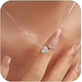 LOVECOM Valentines Gifts S925 Sterling Silver Heart Necklace for Women Dainty 14k Gold Plated CZ Infinity Double Cross Star Pendant Choker Necklaces Trendy Bead Chain Jewelry Gifts for Mom Daughter