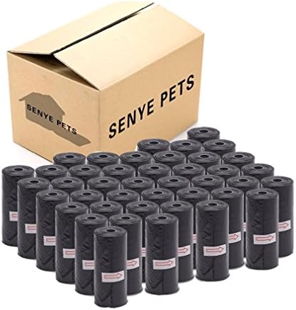 Pet Waste Bags Disposable 42 Rolls - 630 Count,2 Bone Shaped Dispensers (Black)
