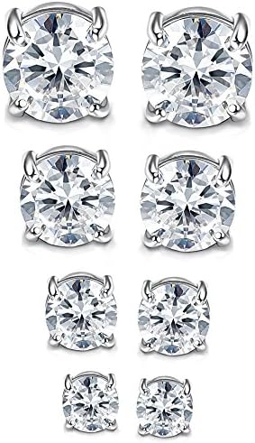 Jstyle 4 Pairs Stainless Steel Mens Womens Magnetic Stud Earrings