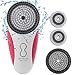 Facial Brush, 3 Speed Sonic Facial Cleansing Brush Syetem, IP66 Waterproof Face Scrubber for Facial and Body Skin Cleansing with 3 Brush Heads