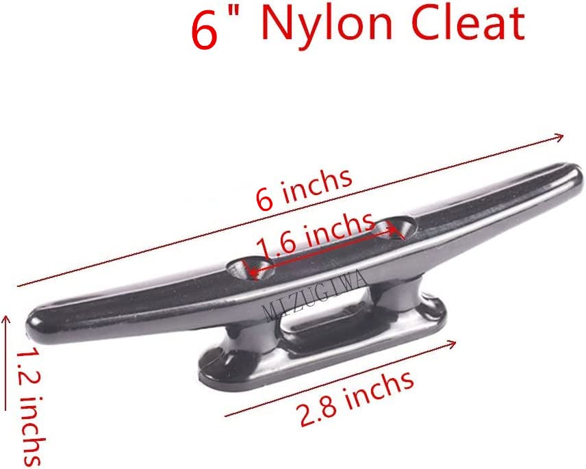 MIZUGIWA Nylon Boat Cleats Dock Cleats Black 4 Inch Boat Ties,Kayak