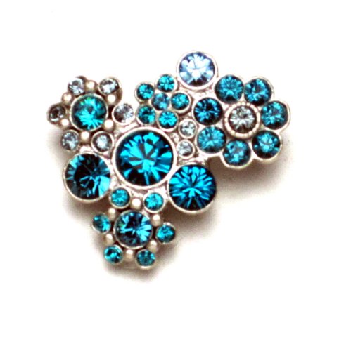 PILGRIM 342-205 Brosche, versilbert, türkis