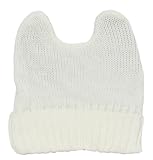 Cute Adventure Ears Rib Knit Beanie - White