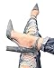 Huiyuzhi Womens Chunky Ankle Strappy Sandal Pointed Toe High Heels Grey 7.5 B(M) US