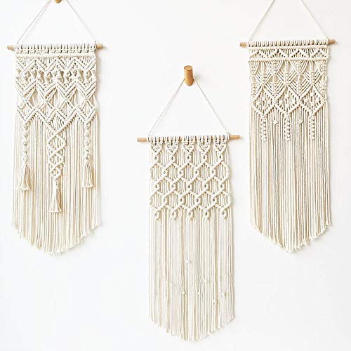 Fashionstorm Macrame Wall Hanging Tapestry Boho Macrame Tapestry Woven Home Decor Wall Pediment (Pack of 3)