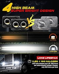 COWONE DOT Approved 60W 4x6 LED Headlights