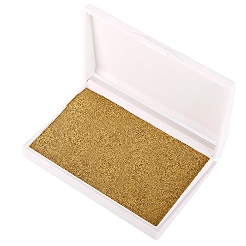 WXLAA Baby Ink Pad Rubber Stamp Finger Print Craft Non-Toxic Handprint Footprint Inkpad Golden - Thumbnail 2