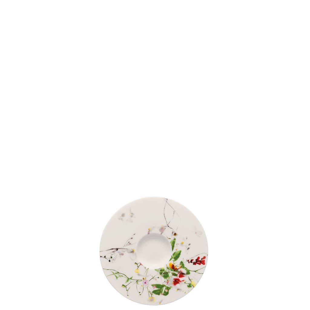 Rosenthal Brillance Fleurs Sauvages Espresso Cup Saucer, Porcelain Bone, Multi-Colour, 12 cm