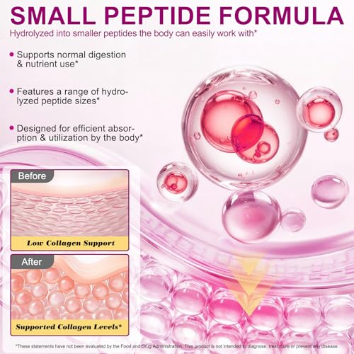 Multi Collagen Peptides Powder,Type I, II, III, V, X,with Biotin,Vitamin C,Hyaluronic Acid,Supports Healthy Joint, Hair, Skin & Nail Support,Grass-Fed, Non-GMO,16oz