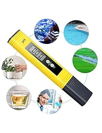 Medidor de pH digital de alta precisión, 0,01 pH, mini medidor de agua, kit ideal para acuario, piscina, agua potable, incluye 2 polvos de solución de calibración de pH extra.