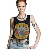 Plusasa Women Fashion Guns N Roses Classic Printed Casual Tank Top T-shirt