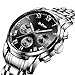 Watch,Mens Watches,Mens Fashion Stainless Steel Casual Waterproof Chronograph Quartz Wrist Watch