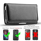 Moto G4/G4 Plus Holster, J&D PU Leather Holster Pouch Case with Belt Clip, Leather ID Wallet Case for Motorola Moto G4, Moto G4 Plus (Only Fit with Naked Moto G4/G4 Plus or J&D/Other Slim Case On)