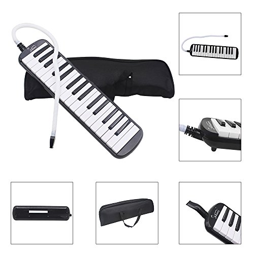Z-ZTDM Black 32-Key Melodica Instrument with Piano Keyboard Style, Suit for Music Lovers Music Learning, Playing, Party Fun with Short Mouthpiece & Soft Hose & Carrying bag - Thumbnail 7