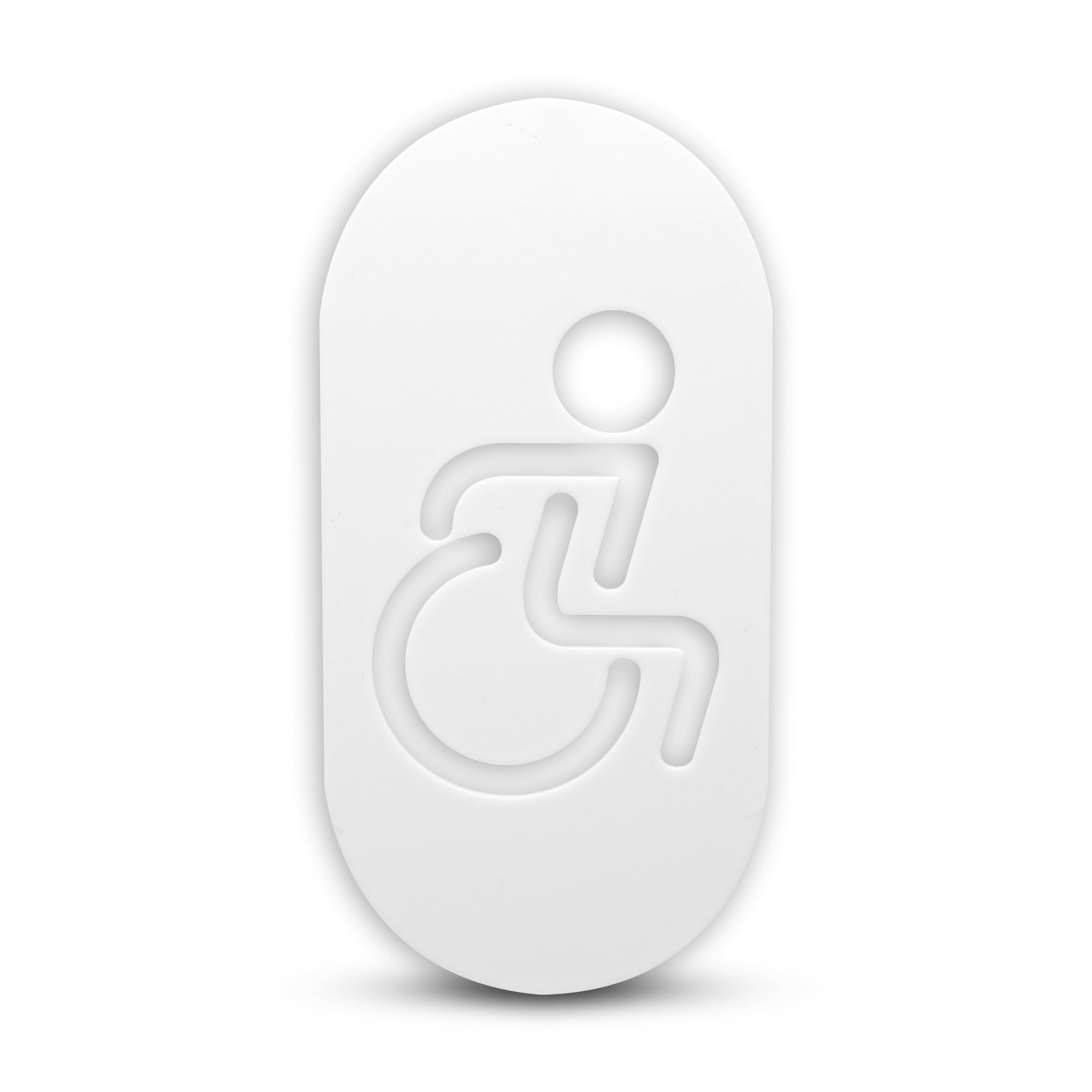 DOJA Barcelona Disabled Toilet Sign White 160 x 80 mm Pack of 1 Methacrylate Door Sign for Bathroom Toilet Sign for Office, Business Premises, Restaurant, School